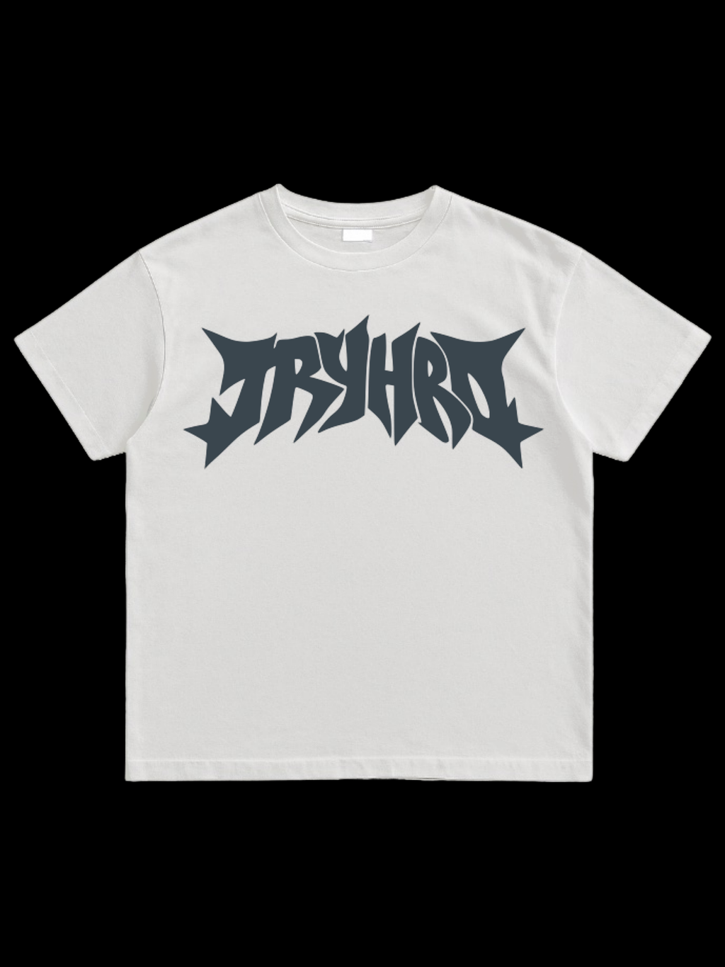 Light Discipline Tee: white TryHrd T-shirt in a custom print colour