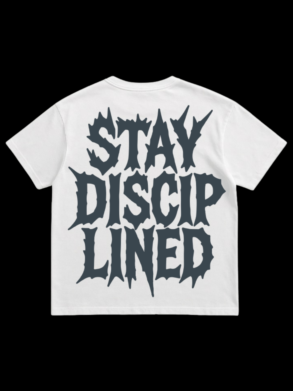 Light Discipline Tee: white TryHrd T-shirt in a custom print colour