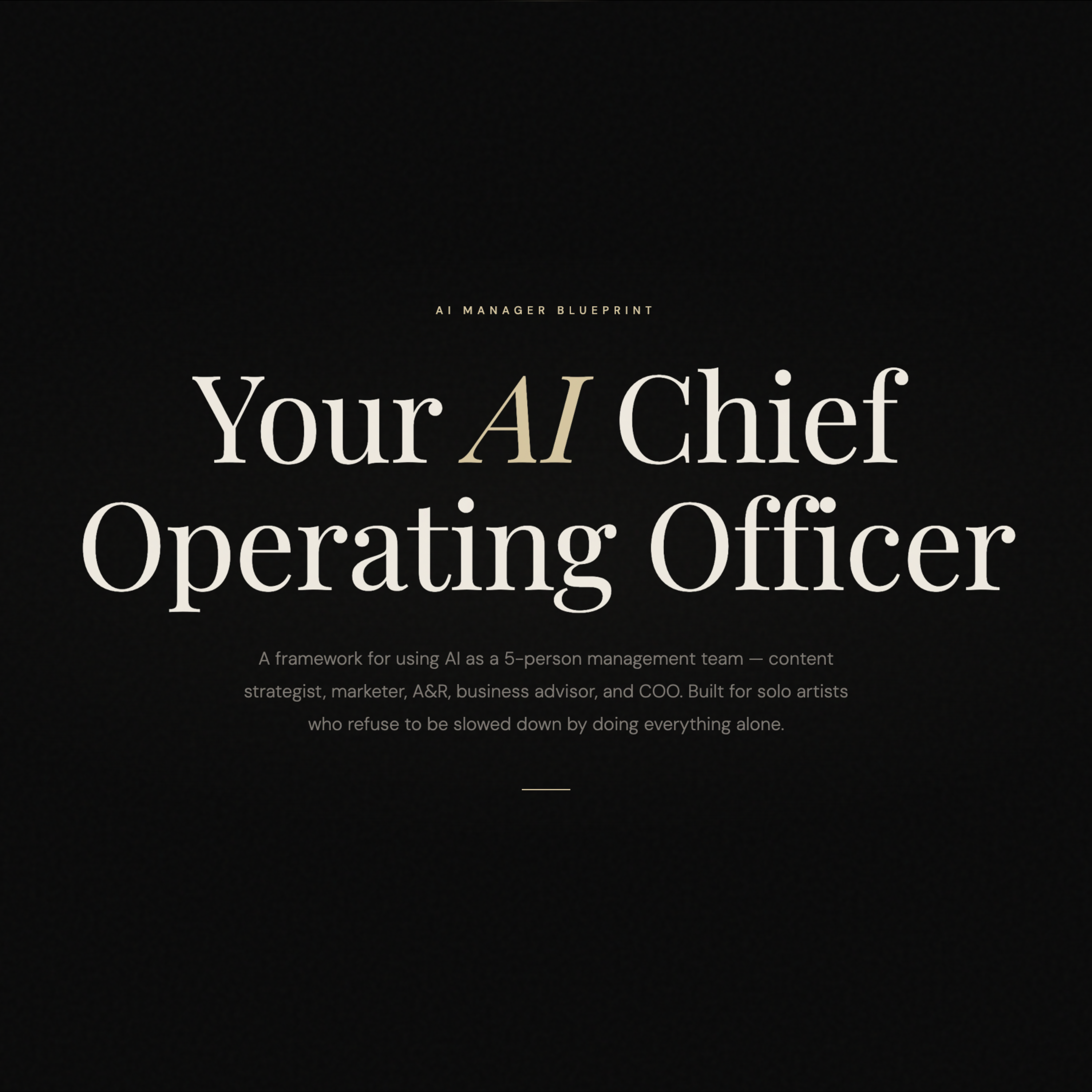 THE AI MANAGER BLUEPRINT