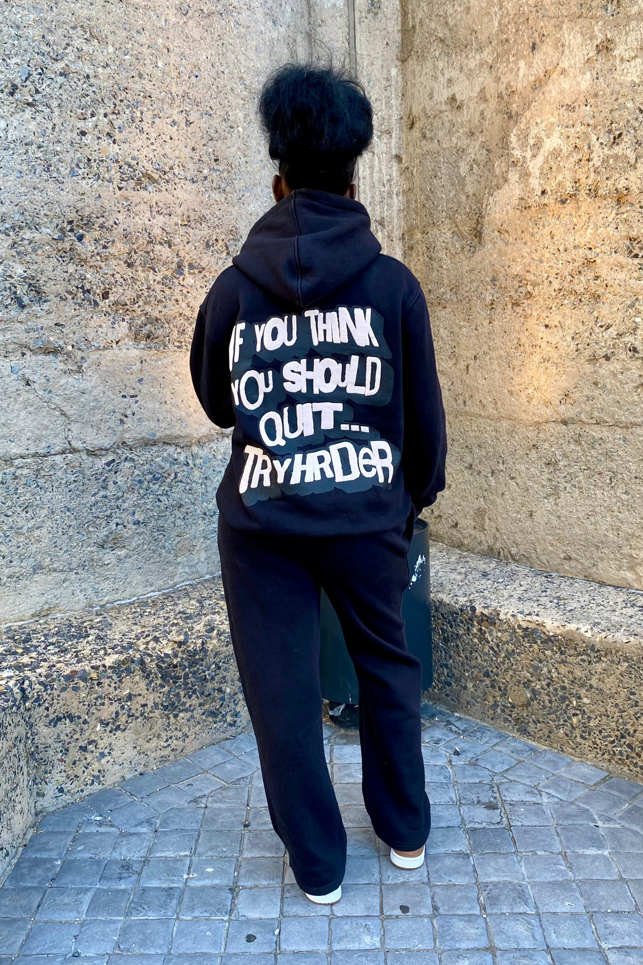 TYSQ Puff-Print Tracksuit - Black