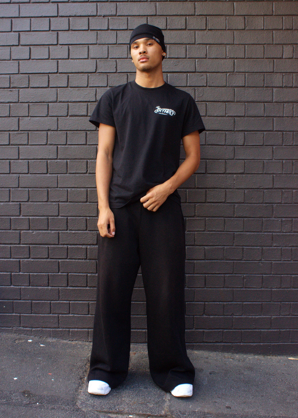 It's OK To TryHrd Tee: black graphic T-shirt