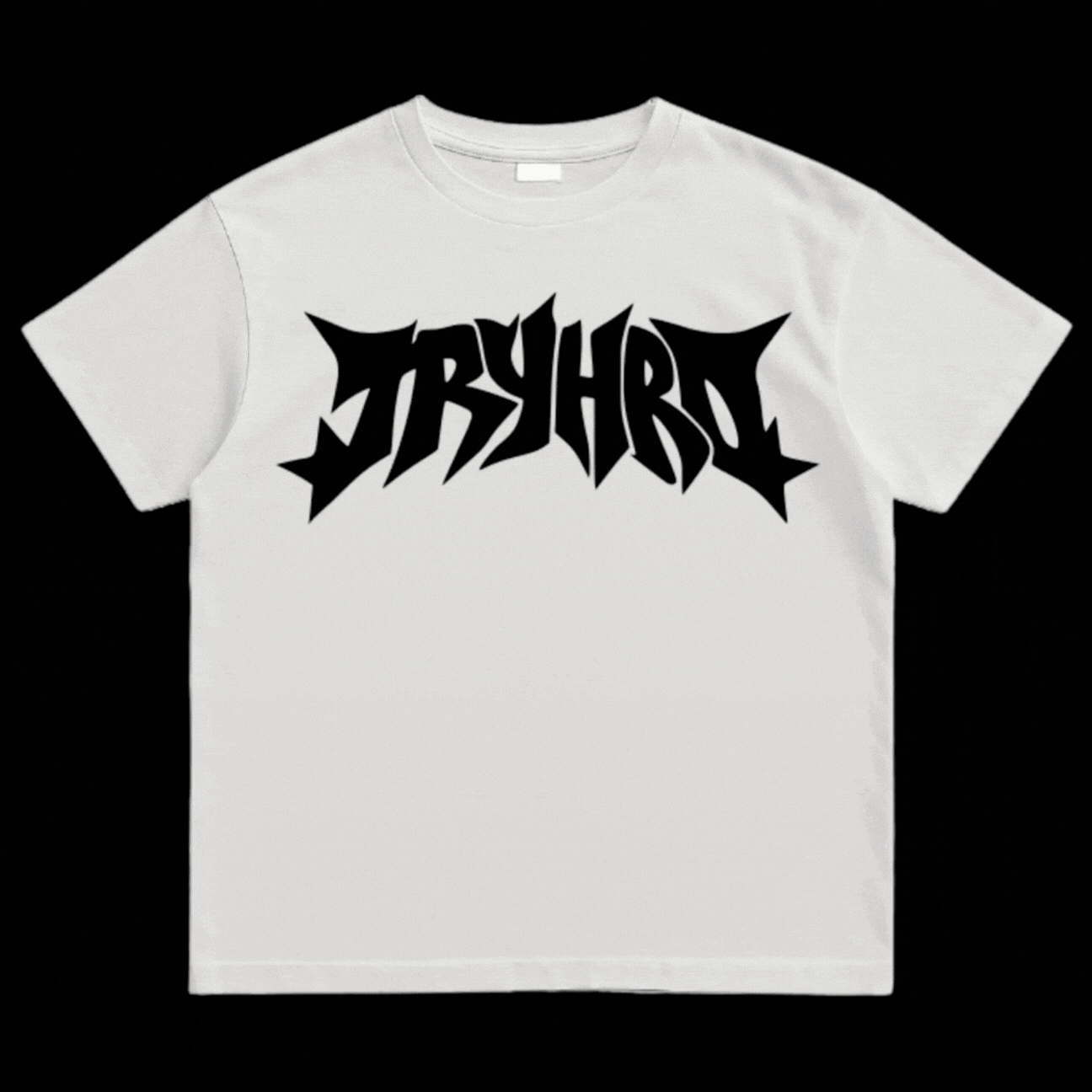 Light Discipline Tee: white TryHrd T-shirt in a custom print colour