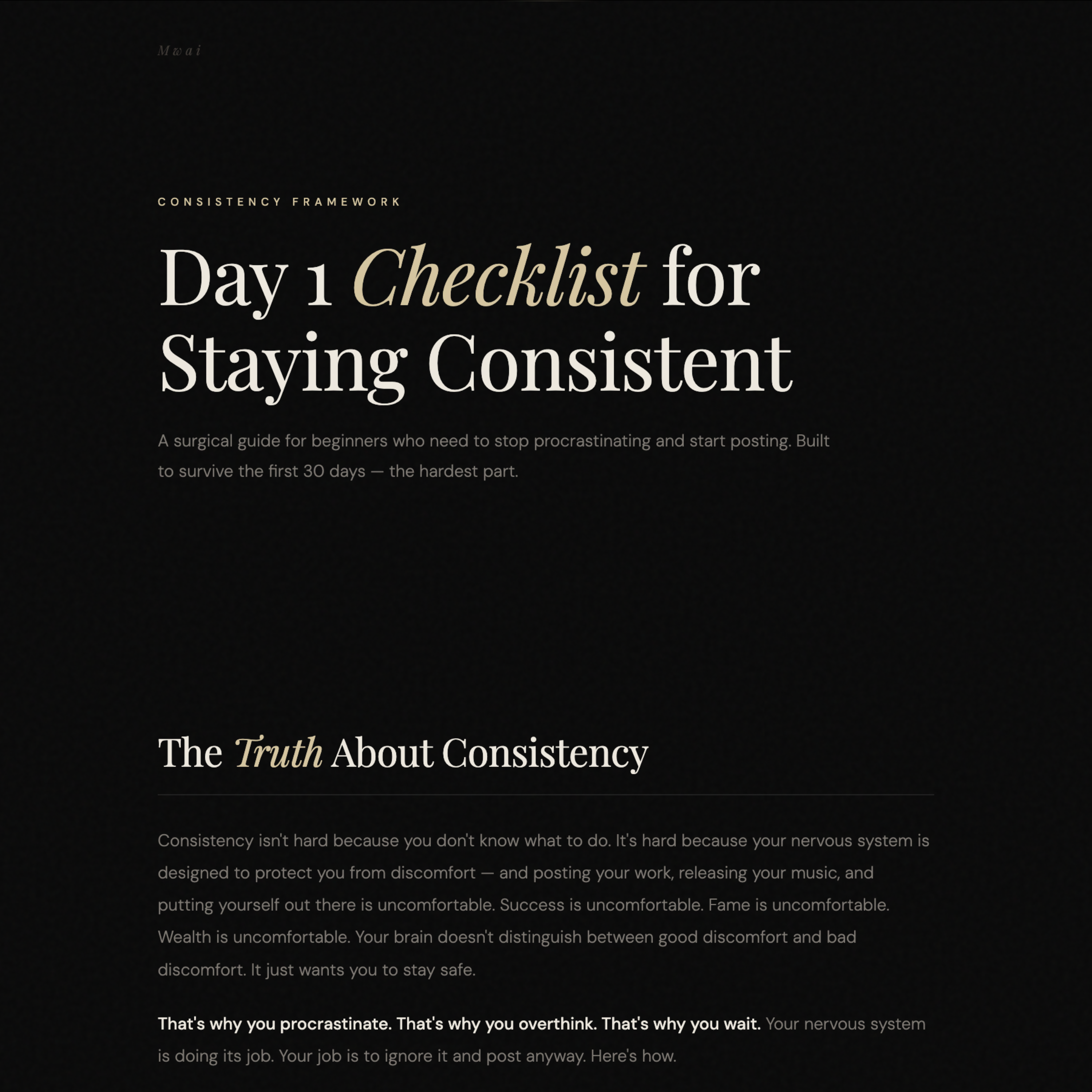 MWAI'S CONSISTENCY FRAMEWORK