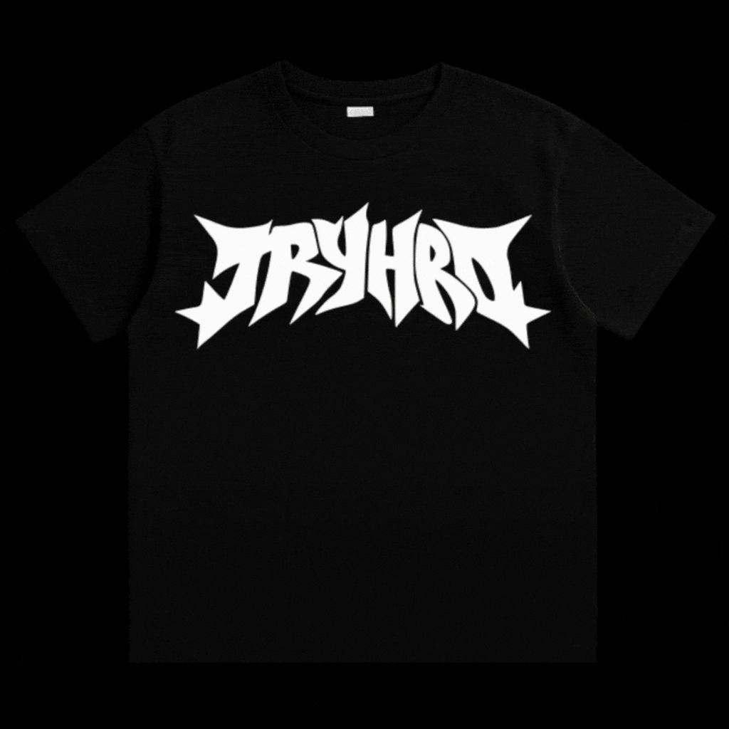 Night Discipline Tee: black TryHrd T-shirt in a custom print colour