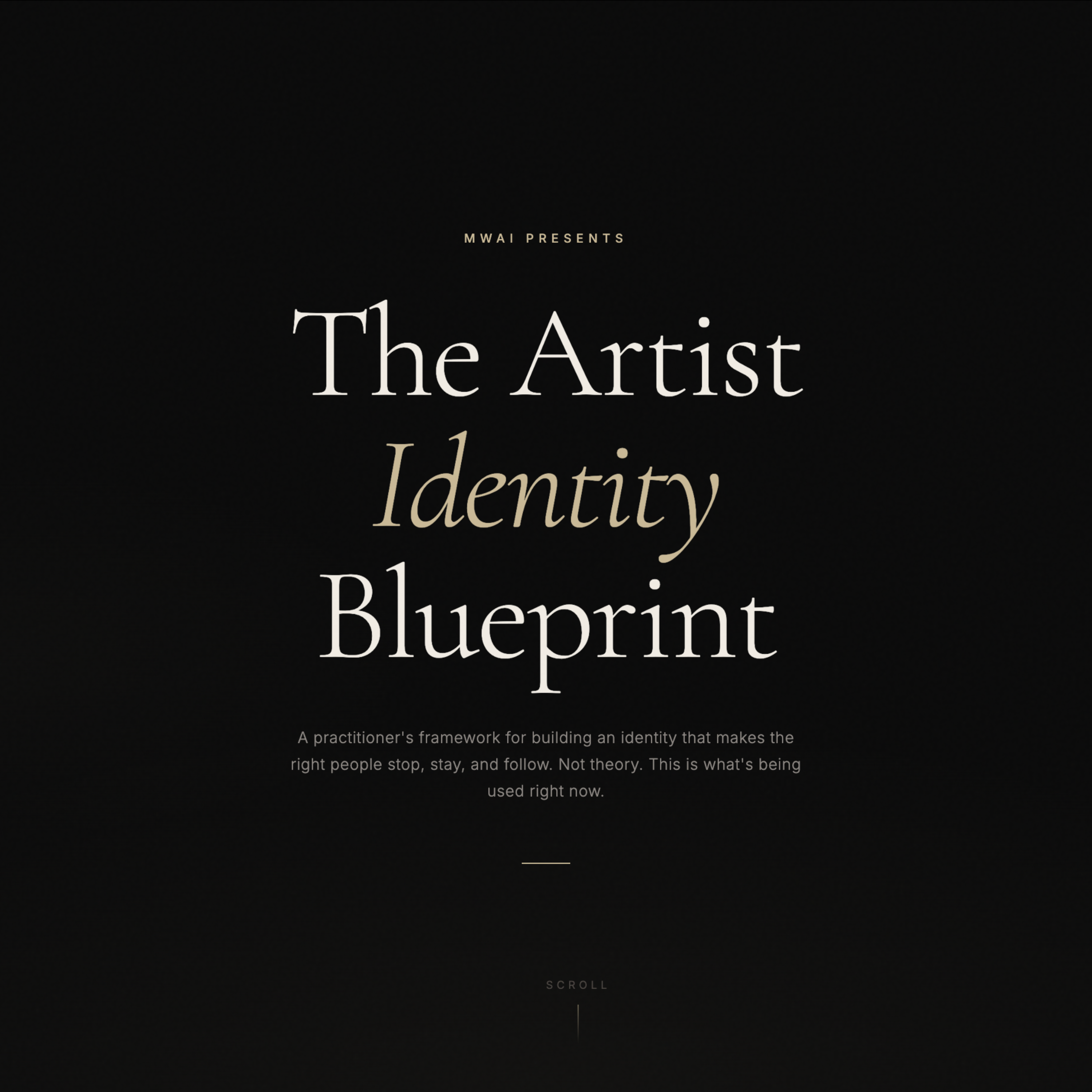 THE ARTIST IDENTITY BLUEPRINT
