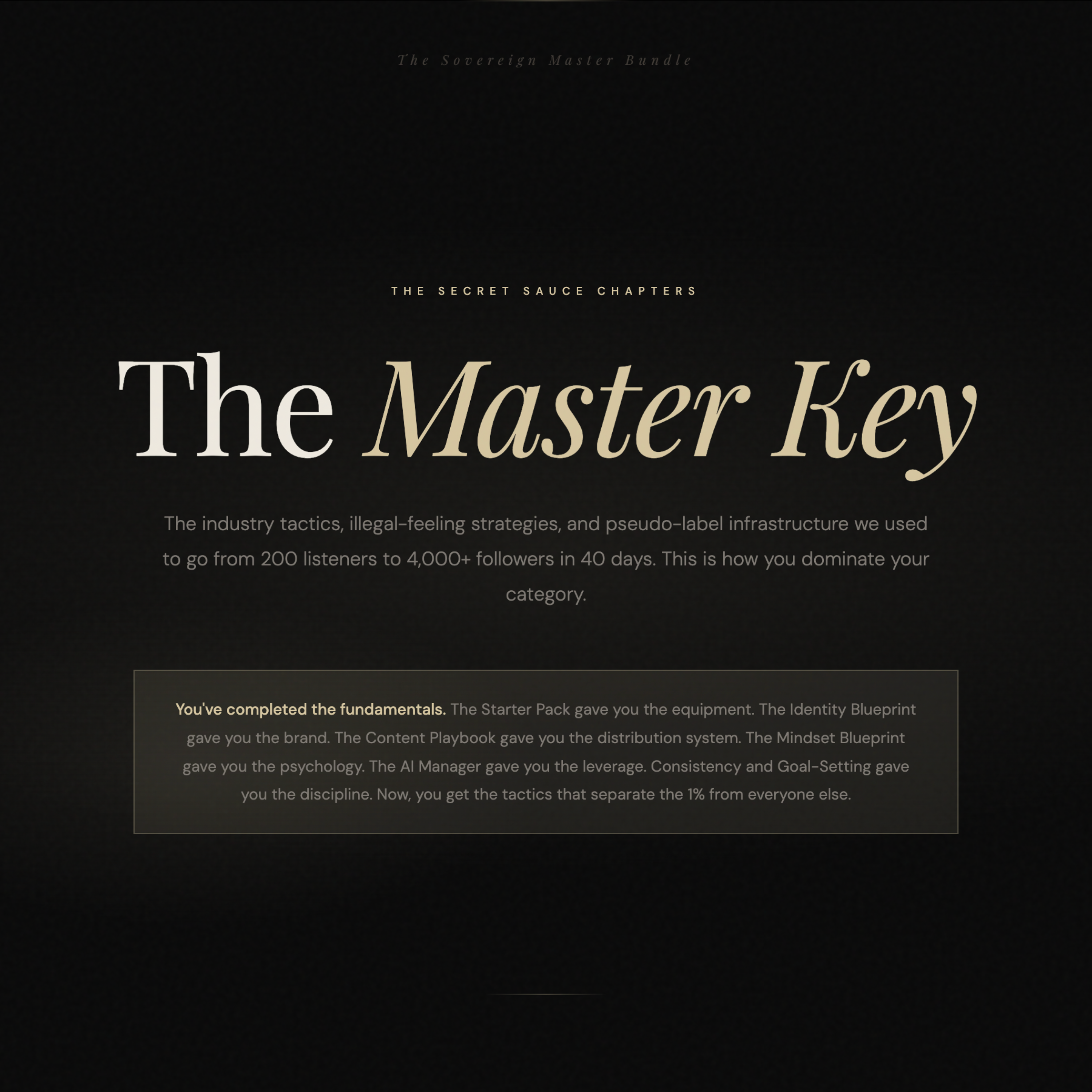 THE SOVEREIGN MASTER BUNDLE + MASTER KEY