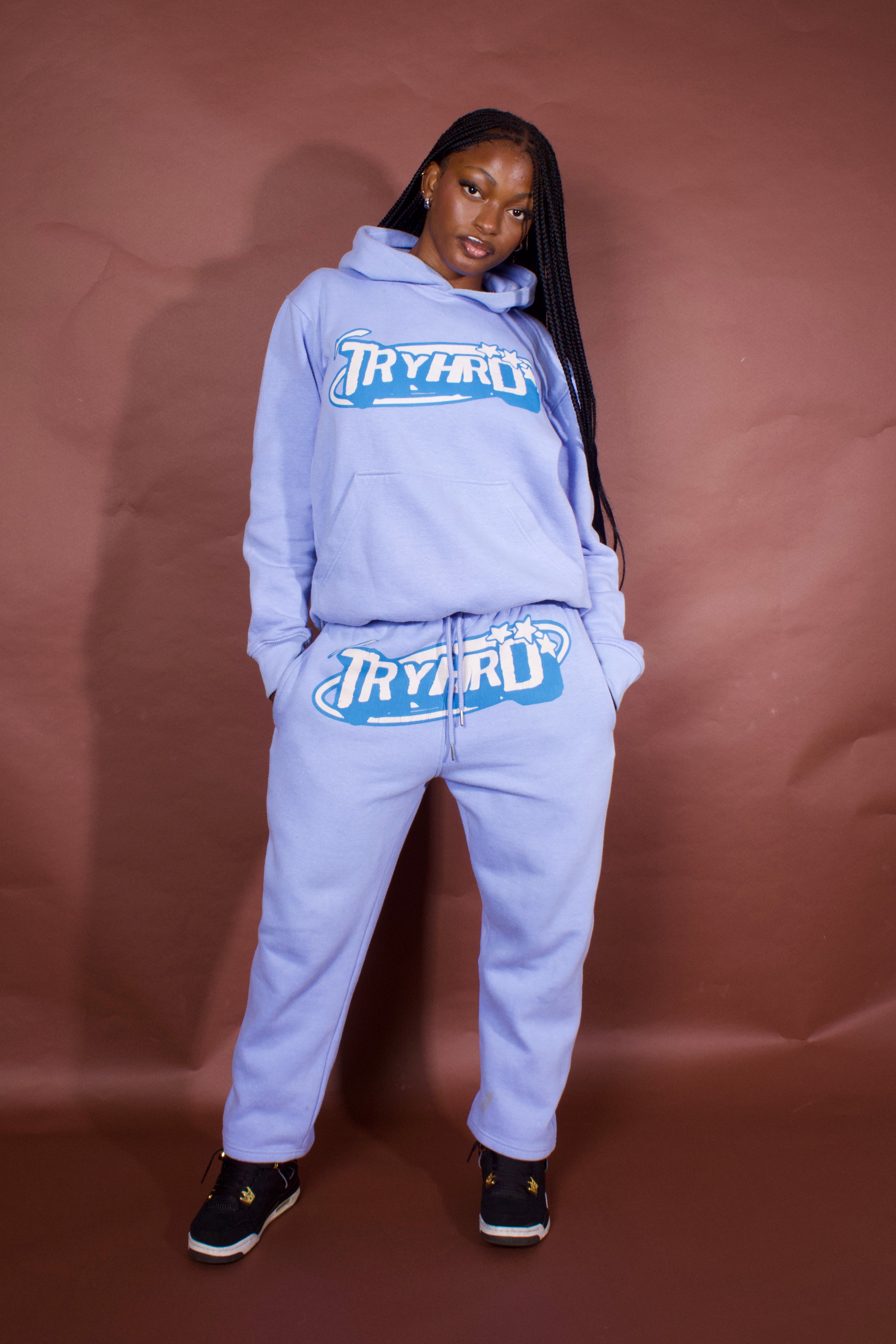 TYSQ Puff-Print Tracksuit - Blue